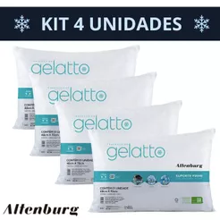 Kit 4 Travesseiros Gelatto Altenburg Antialérgico Suporte Firme Refrescante Toque Gelado Lavável