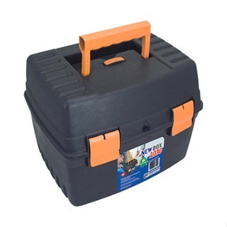 MALETA DE PLASTICO FERRAMENTA ORGANIZADORA PRETA/LARANJA  35X27X23,5CM