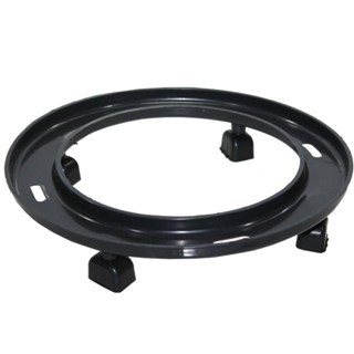 SUPORTE DE PLASTICO PARA BOTIJÃO COM RODINHAS PRETO 6X29CM COM RODINHAS