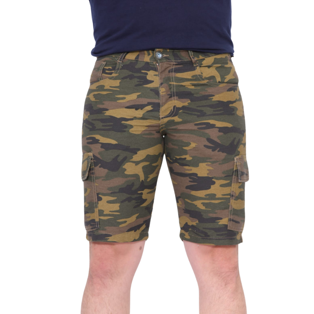 Bermuda Masculina Cargo Camuflada Color Sarja Qualidade