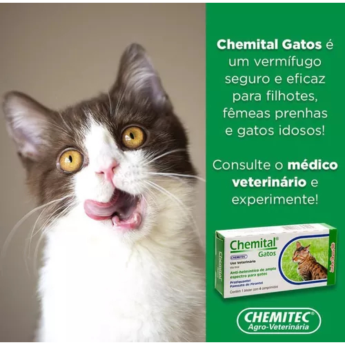 KIT C/3 CAIXA VERMÍFUGO CHEMITAL GATOS- CHEMITEC