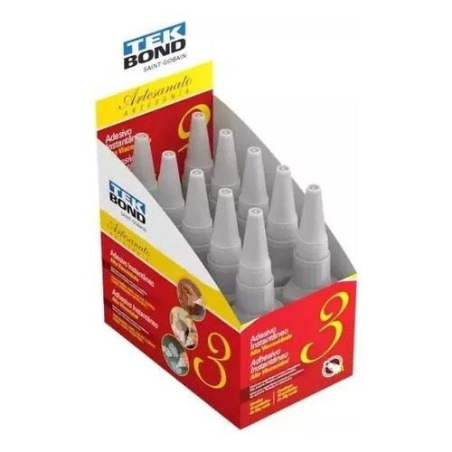 10 Peças Cola Instantâneo Artesanato Numero 3 20g Tek Bond