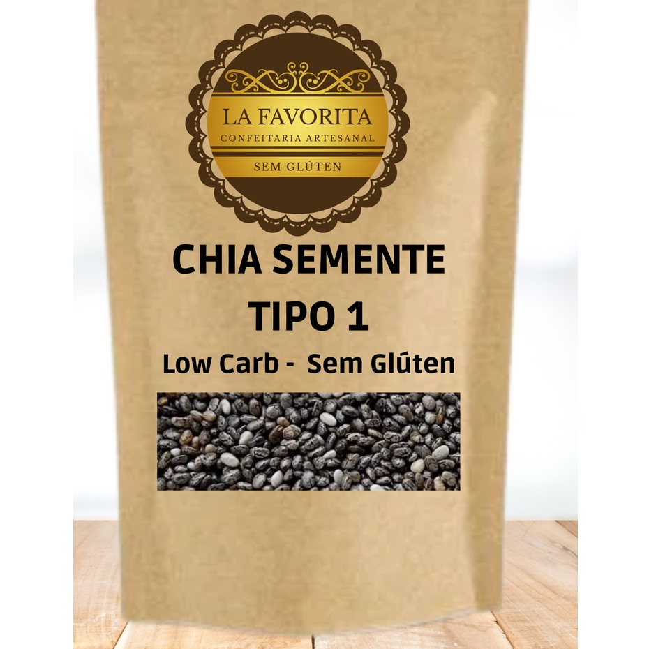 Semente de Chia - Tipo 1- 100g ou 250g ou 500g -  Alta Qualidade Sem Glúten em Oferta na Shopee