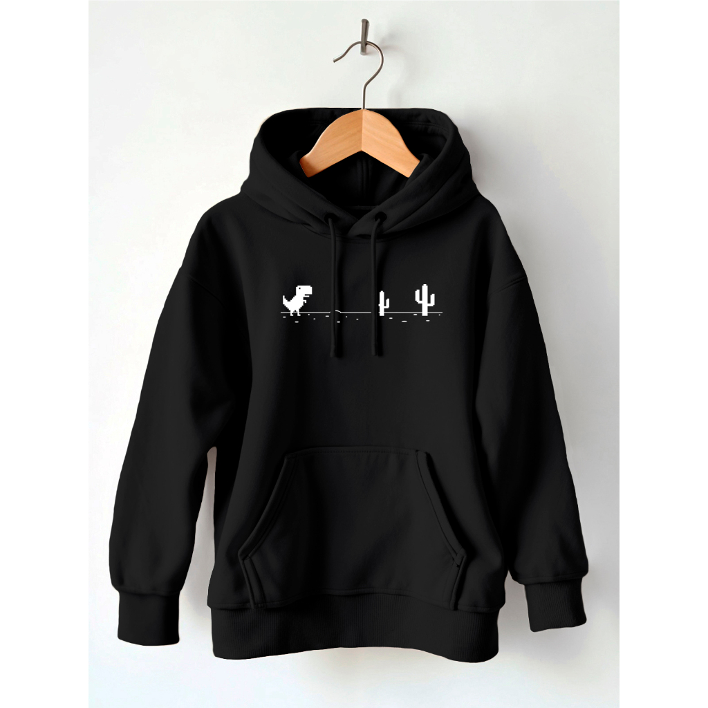 Moletom Com Capuz Blusa de Frio Casaco Moletom Canguru Estampa Nerd Dinossauro Estampado Premium