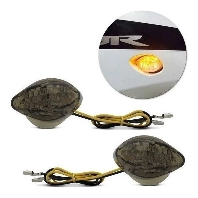 Par Pisca Seta de Led Esportivo Embutir Carenagem Cbr Cb 1000 600 Honda Fume Envio Rápido