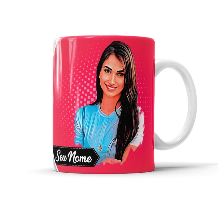 Caneca Profissão Enfermagem Enfermeiro Com Caricatura Nome Envio Rápido Profissão - 325ml