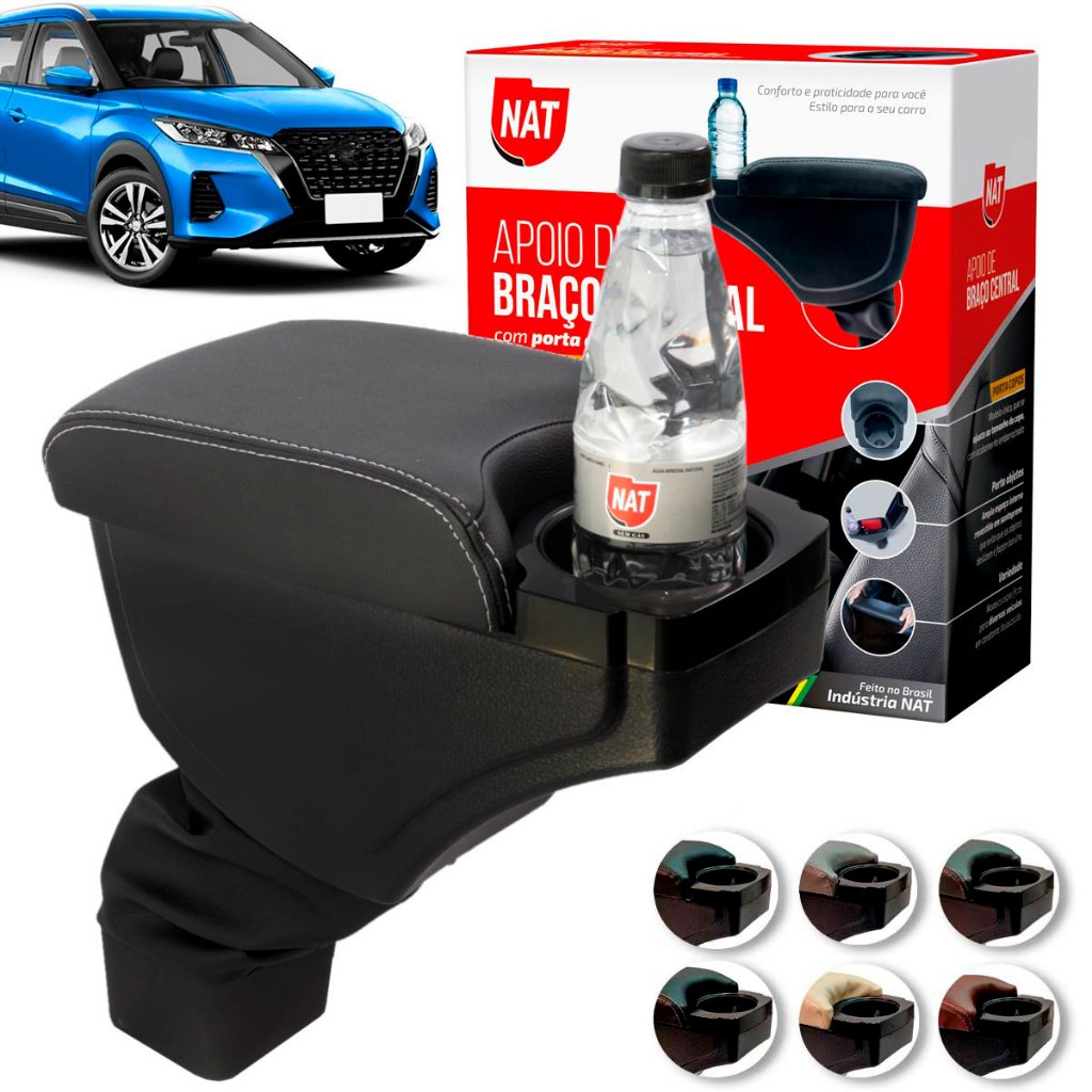 Apoio de Braço Kicks Ano 2016 Até 2024 C/ Porta Copo em Oferta na Shopee