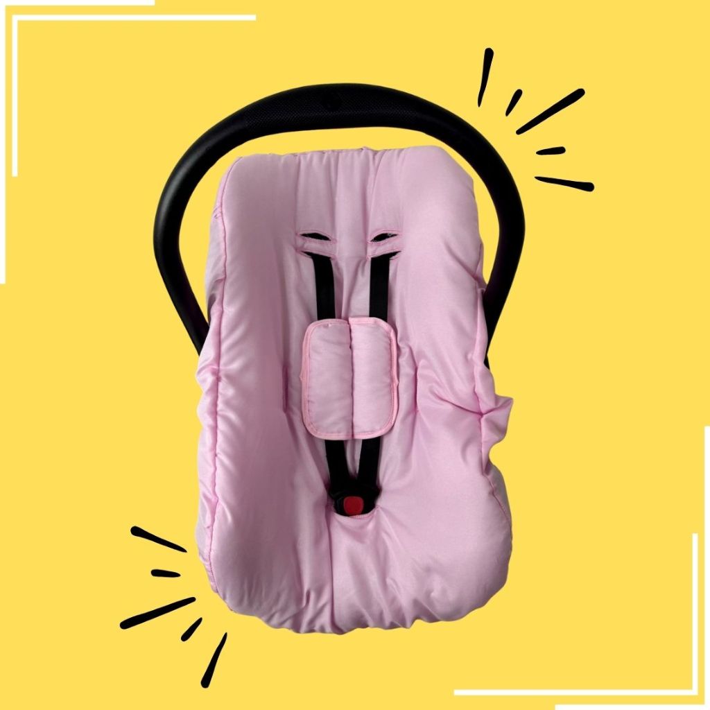 Kit 3 peças de bebê Rosa conforto capa + protetores cinto Galzerano Cosco Burigotto Universal