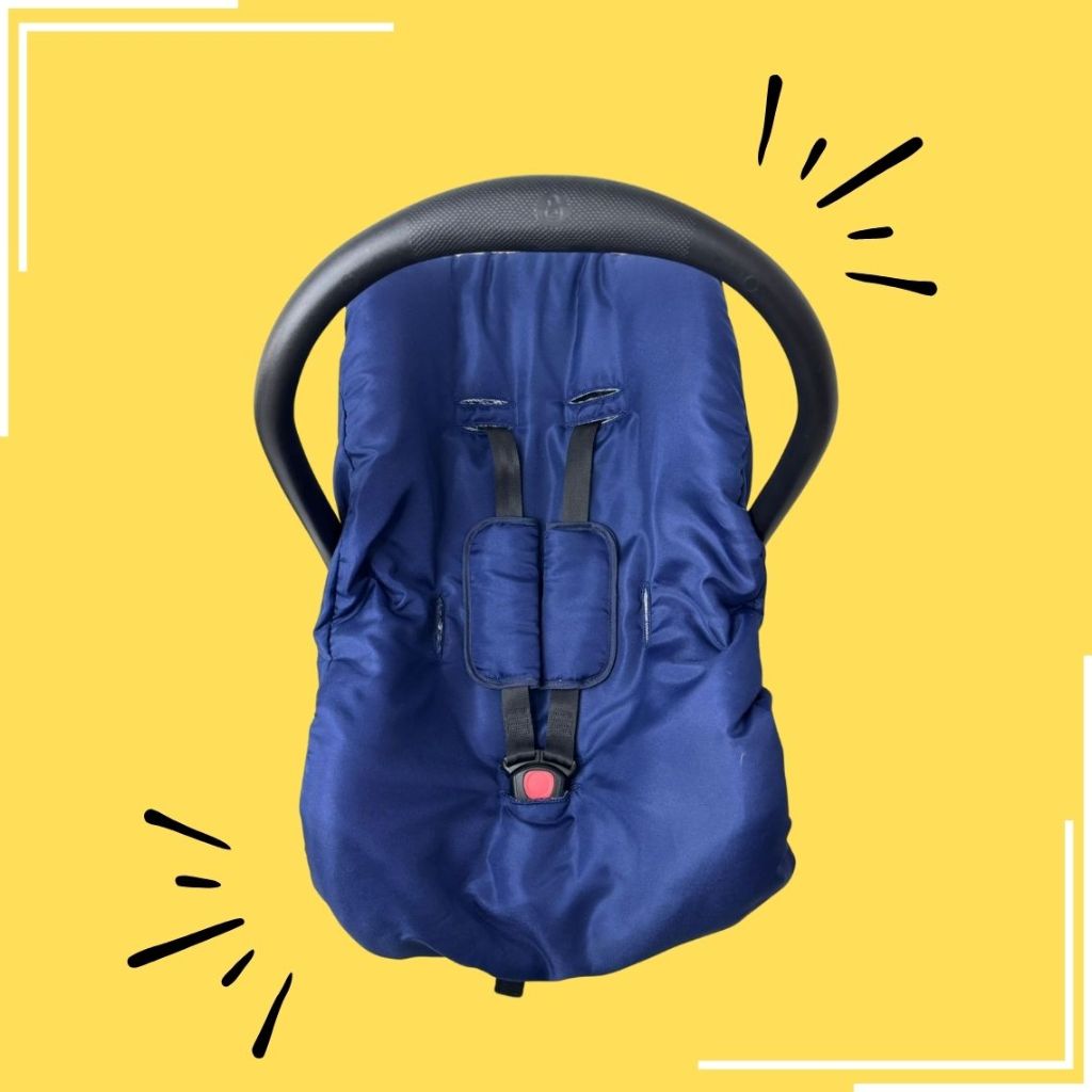 Kit 3 peças de bebê Azul Marinho conforto capa +protetores cinto Galzerano Cosco Burigotto Universal