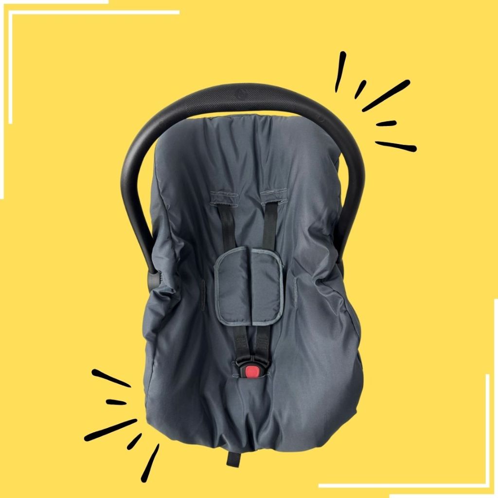 Kit 3 peças de bebê Cinza conforto capa + protetores cinto Galzerano Cosco Burigotto Universal