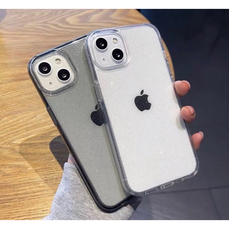 Capinha Capa case Antipacto Com Glitter acrilico Capinha De Luxo Resistente Para IPhone XR / 11 / 14 / 15 / 12 / 13 /16P
