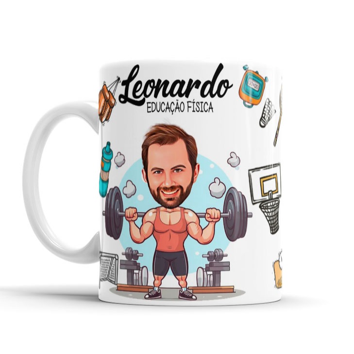 Caneca Avatar Caricatura Personalizada De Profissão - Educação Física - 325ml