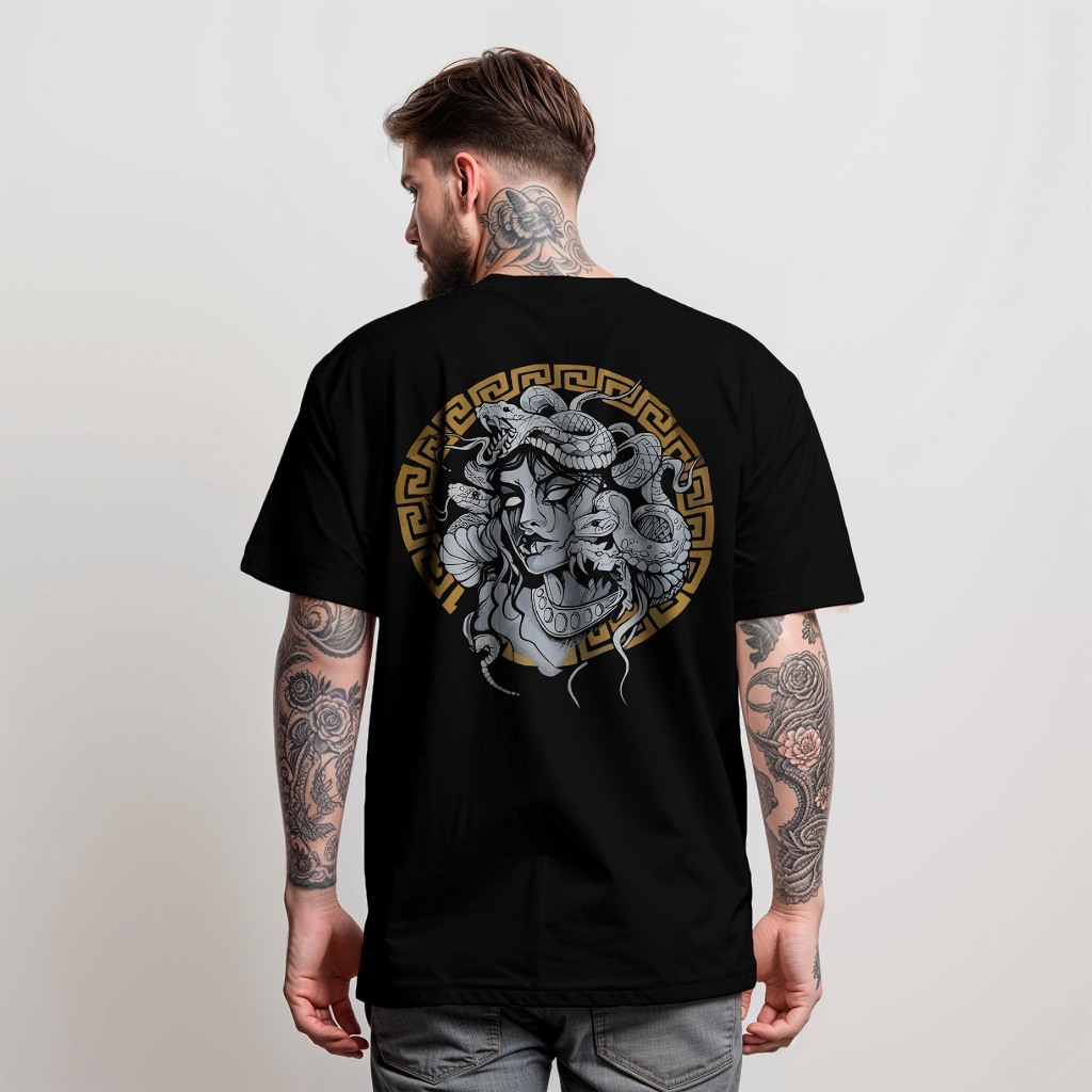 Camiseta Blusa MEDUSA MISTICA GRÉCIA Blusa BasicaT-Shirt Masculina Diverse Estilos Manfinity 100% Algodão