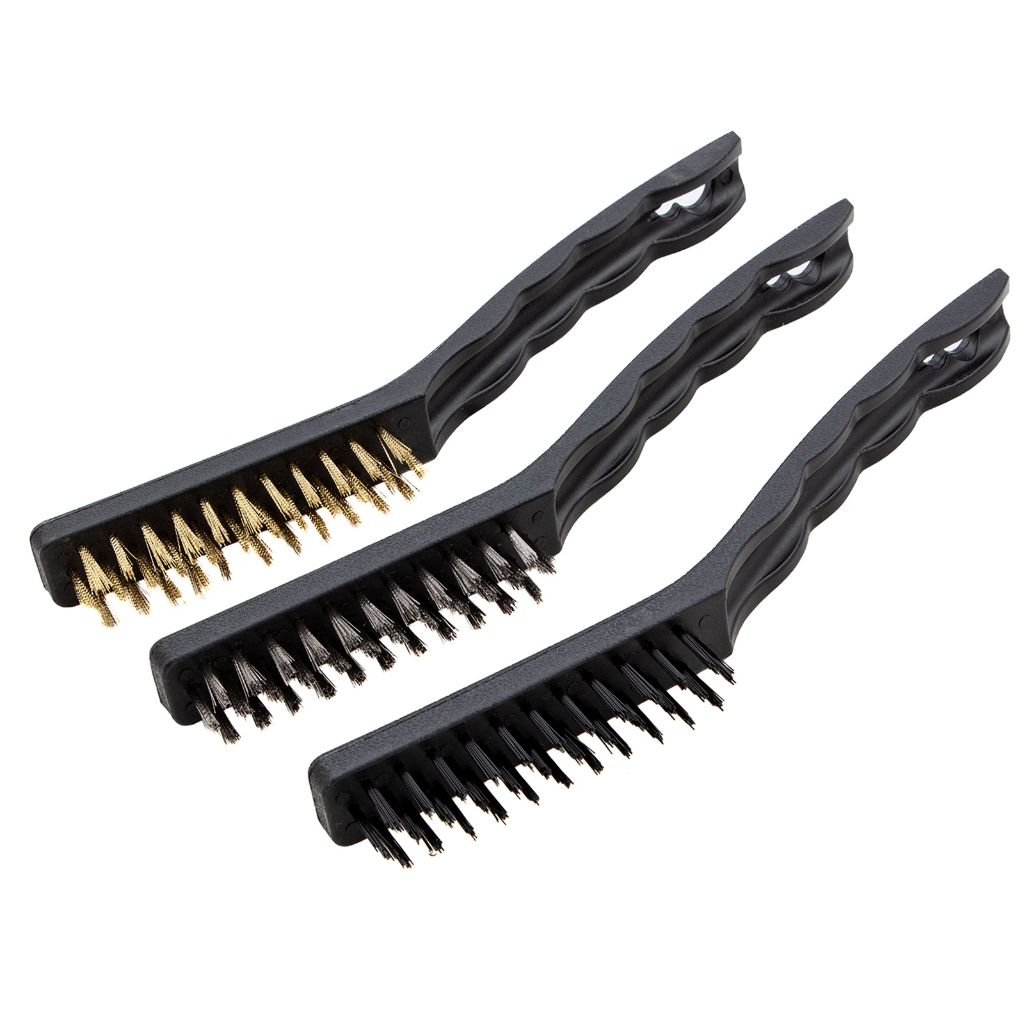 Jogo de Escovas Cerdas de Latão Nylon e Aço Carbono MTX 3 Peças - Home & Living