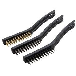 Jogo de Escovas Cerdas de Latão Nylon e Aço Carbono MTX 3 Peças