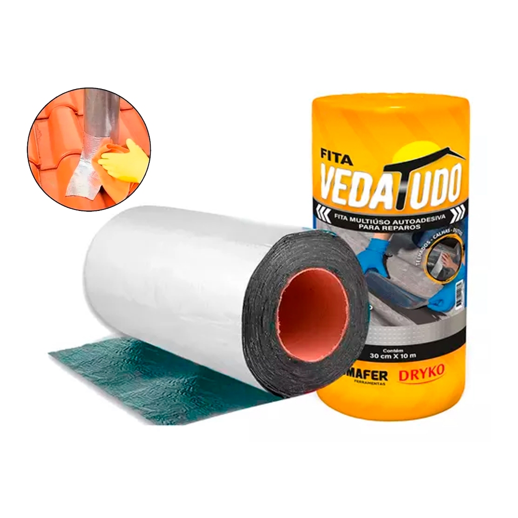 Manta Asfáltica 30cm X 10m Auto Adesiva Aluminizada Dryko em Oferta na Shopee
