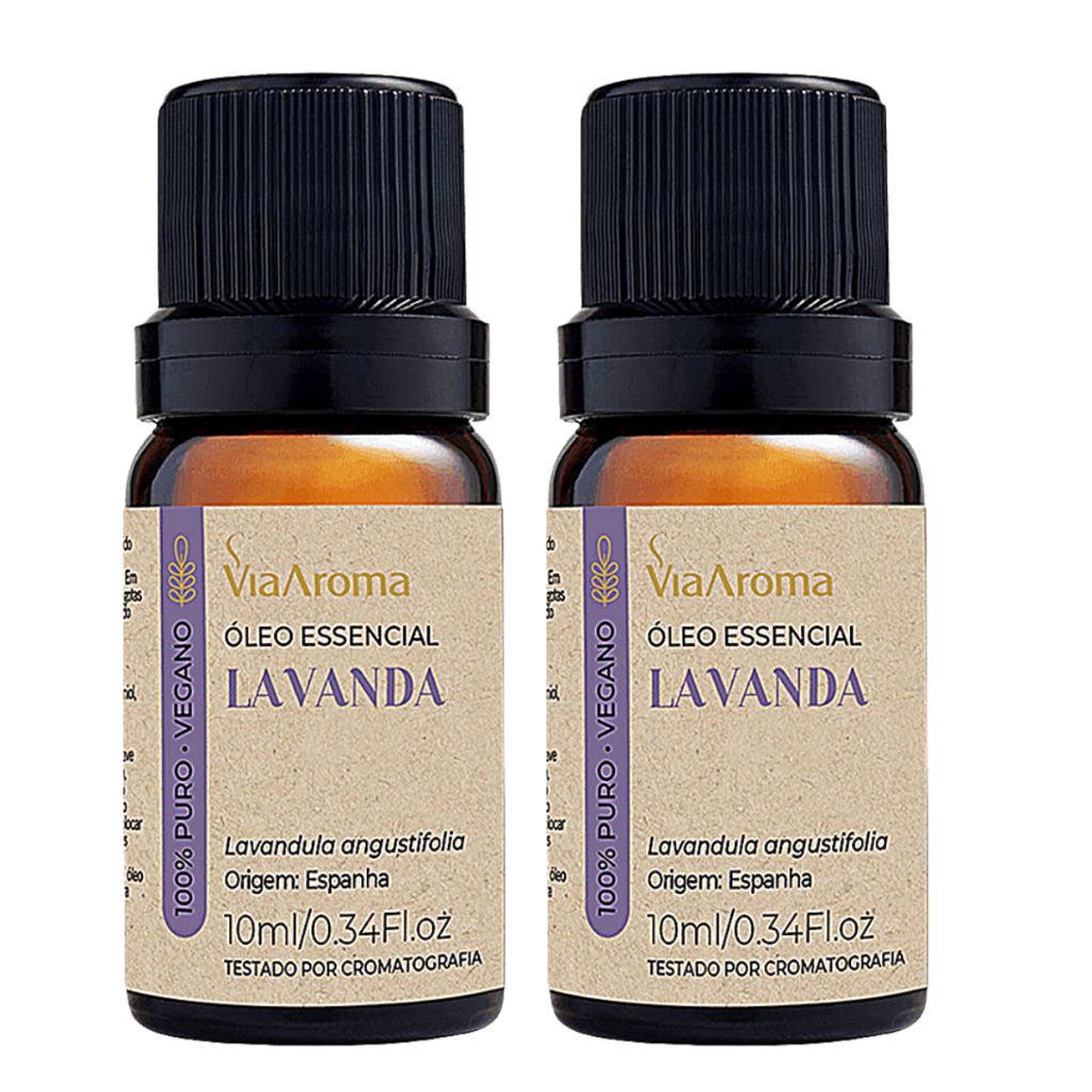 Óleo Essencial de Lavanda 100% Puro 10ml Via Aroma 2unidades