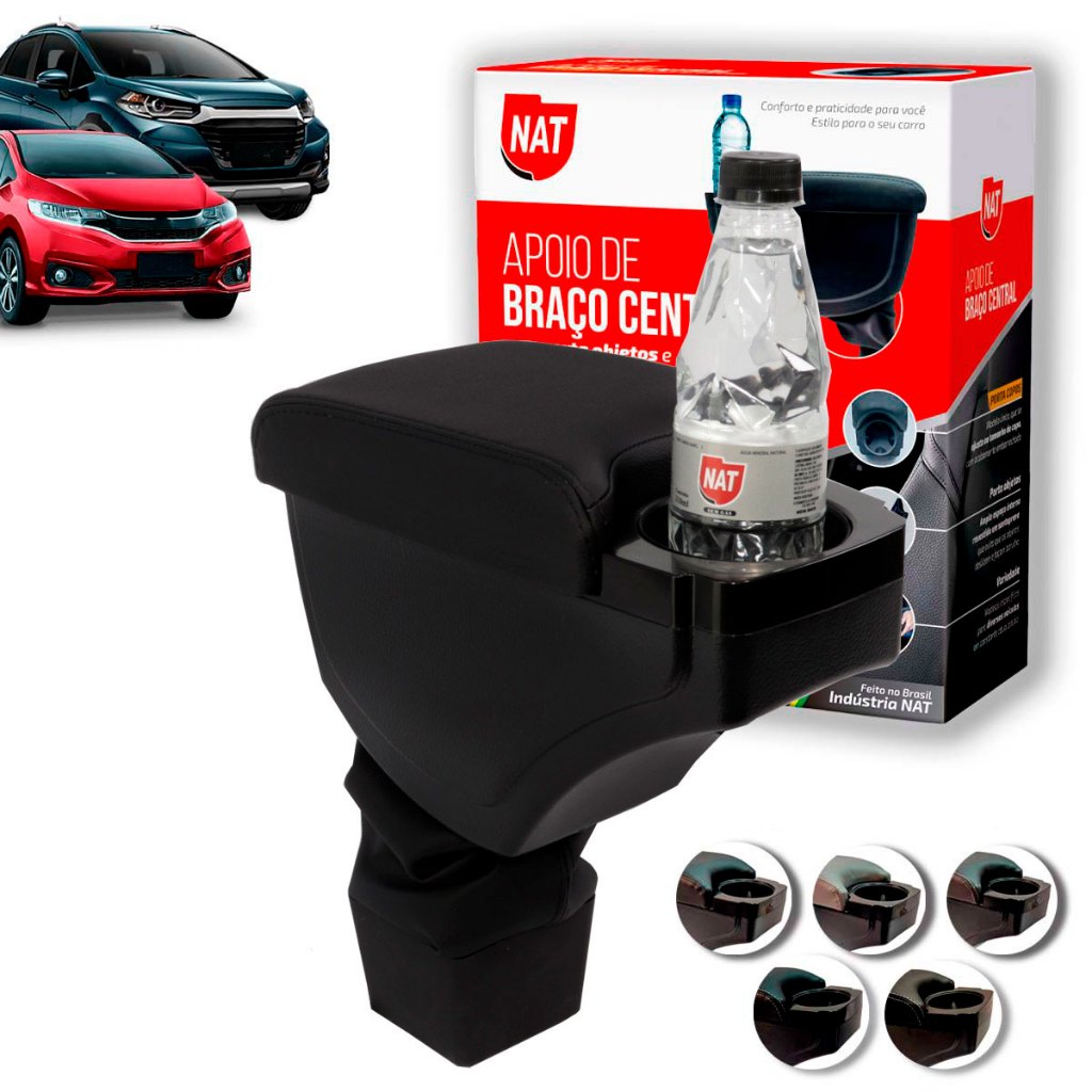 Apoio de Braço Fit E Wrv Ano 2015 Até 2021 C/ Porta Copo em Oferta na Shopee