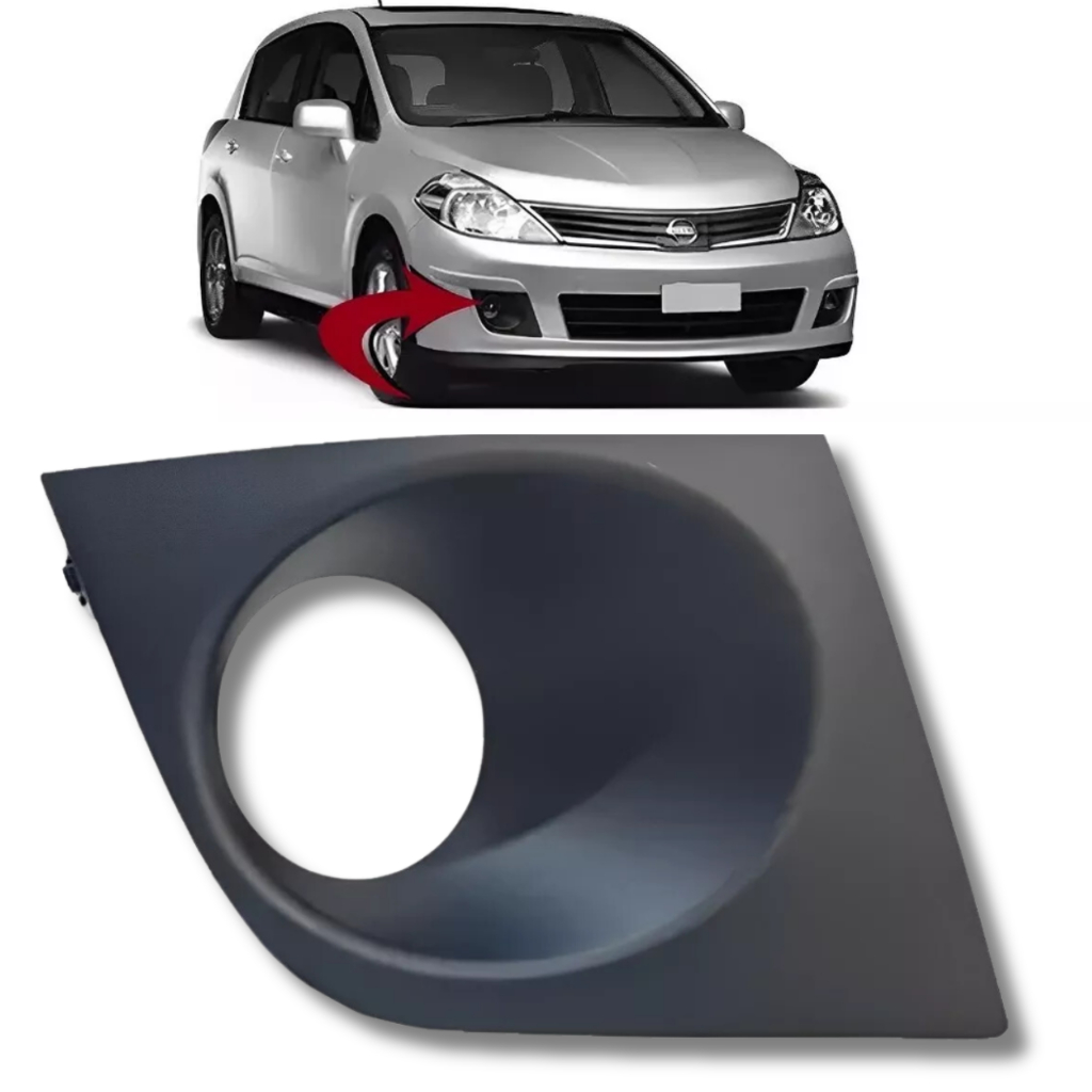 Grade Moldura Farol Milha Nissan Tiida 2008 2009 2010 2011 2012 2013 Lado Direito Modelo Grande