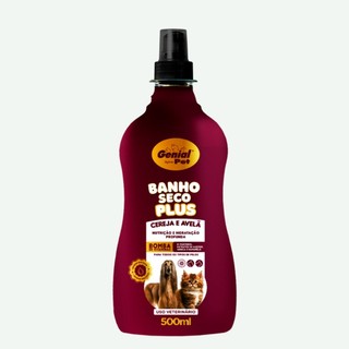 Banho A Seco Cereja e Avelã Liquido Limpa Hidrata e Perfuma Para Caes E Gatos 500ml