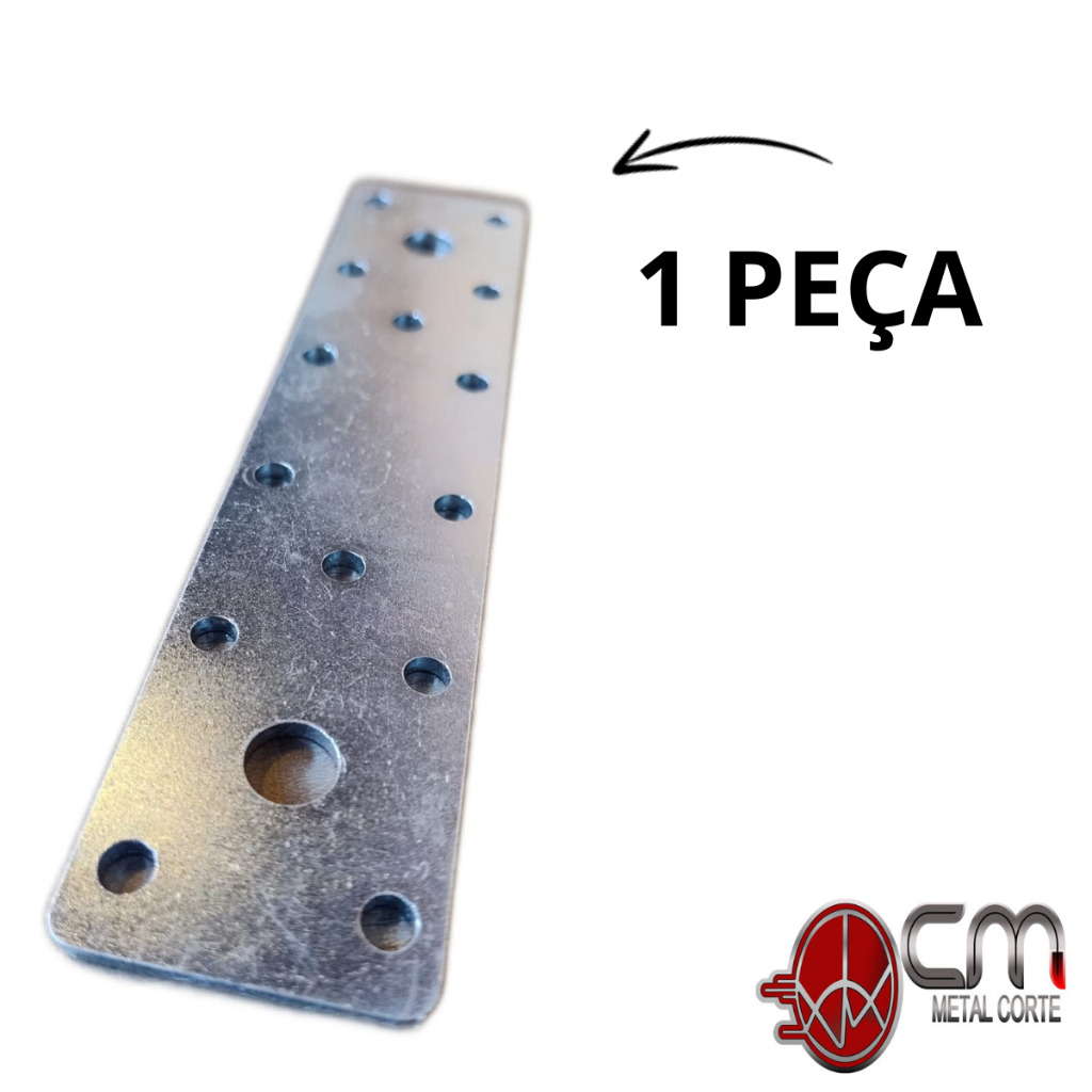 Chapa reta de junção (40 x 180 x 3 mm) em Aço Galvanizado . em Oferta na Shopee