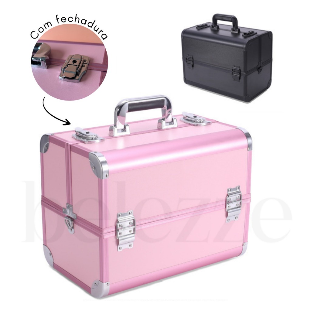 Maleta de Maquiagem e Cosméticos Manicure Organizadora Profissional Grande em Oferta na Shopee