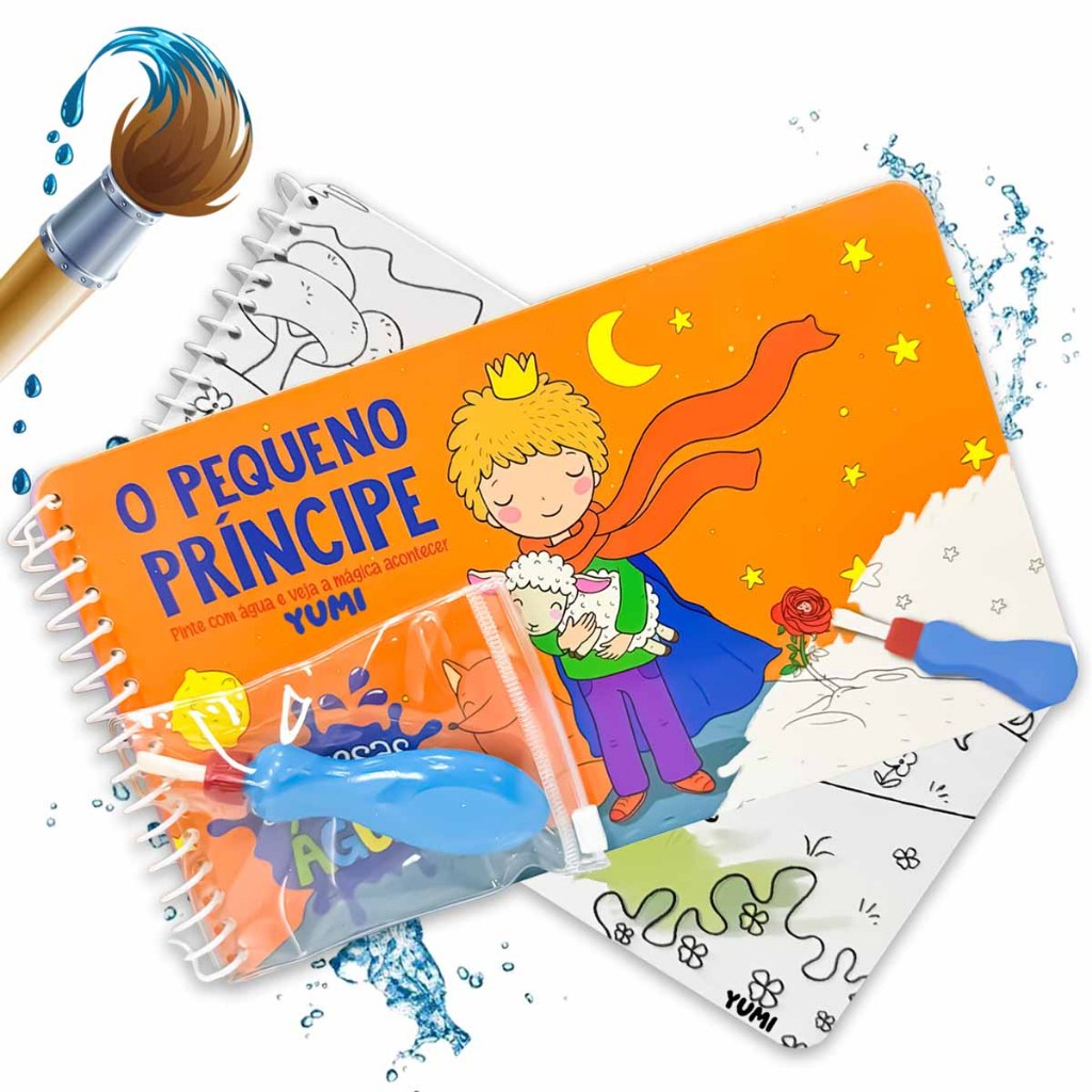 Livro Infantil De Colorir O Pequeno Príncipe : Pinte Com Água E Veja A Mágica Acontecer -Com Espiral
