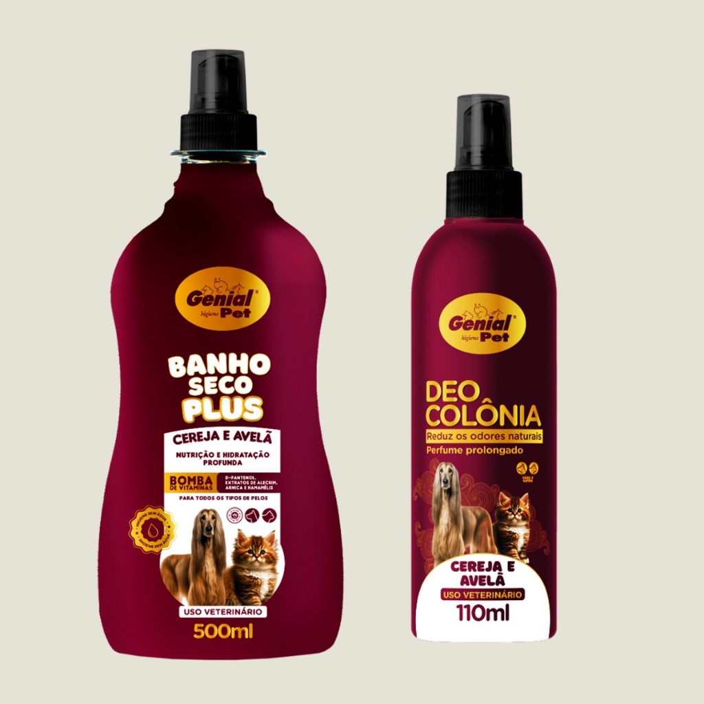 Kit Banho a Seco Perfumado e Perfume Deo Colonia Cereja e Avelã Para Cachorro e Gato em Oferta na Shopee