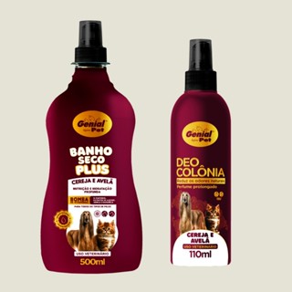 Kit Banho a Seco Perfumado e Perfume Deo Colonia Cereja e Avelã Para Cachorro e Gato em Oferta na Shopee
