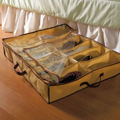 Organizador de Sapato 12 Divisórias Plástico Organizador Casa Gaveta 68cm Grande Zíper Tênis Duhome