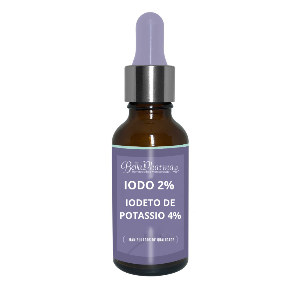 Solução de Iodo 2% + Iodeto de Potassio 4% - 30ml Inorganico Frasco conta gotas