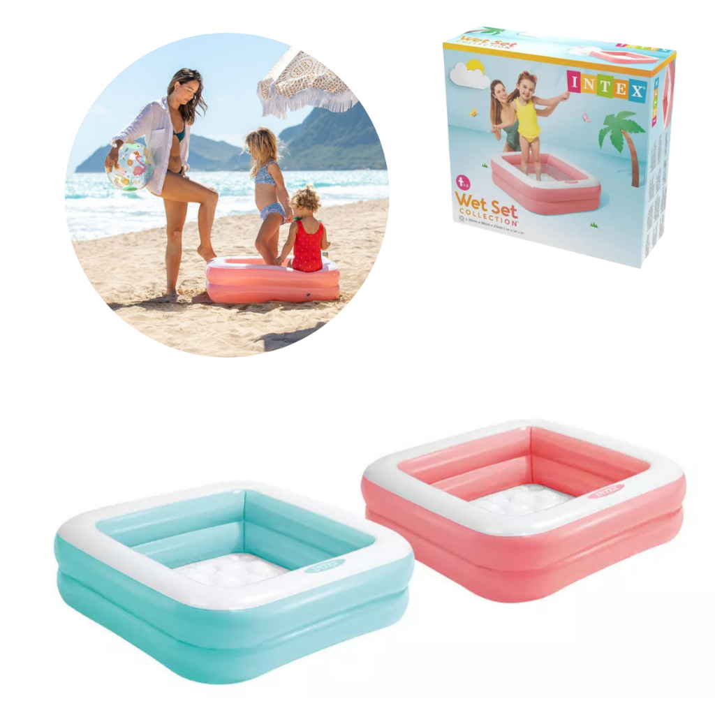 Piscina Inflável Infantil Soft Fundo Quadrada 86cm Intex  57L em Oferta na Shopee