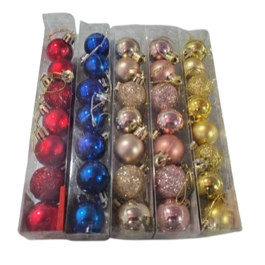 Kit Bolinhas Enfeite Árvore de Natal 6cm/ 4cm/ 2,5cm Lisa Fosca Brilhante e Glitter Decoração