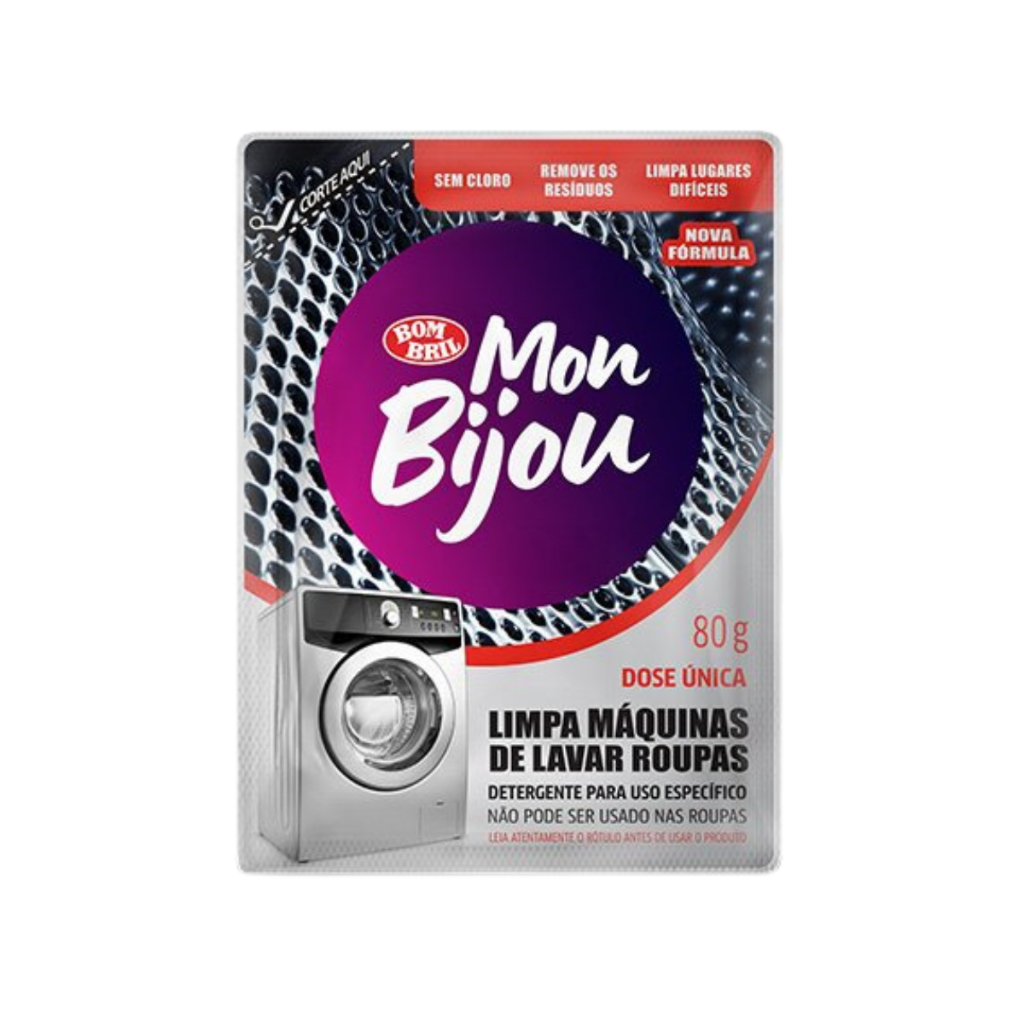 Detergente Pó Limpa Maquina Lava Roupa Mon Bijou Bombril 80G Pratico em Oferta na Shopee