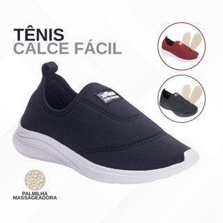 Tenis Feminino Ortopédico Calce Fácil + Palmilha Massageadora Para Esporão e Facite