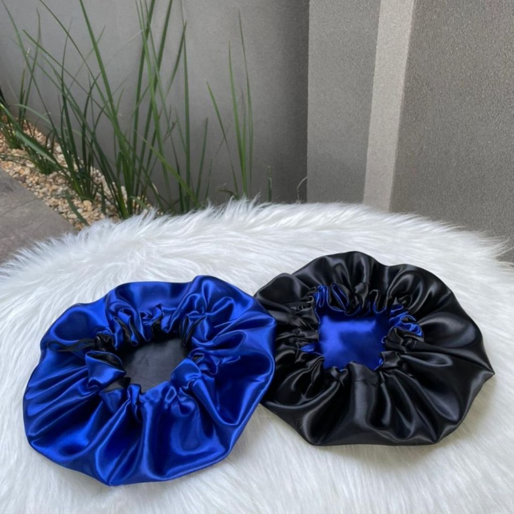 Touca de Cetim Dupla Face Ajustável + Brinde em Oferta na Shopee