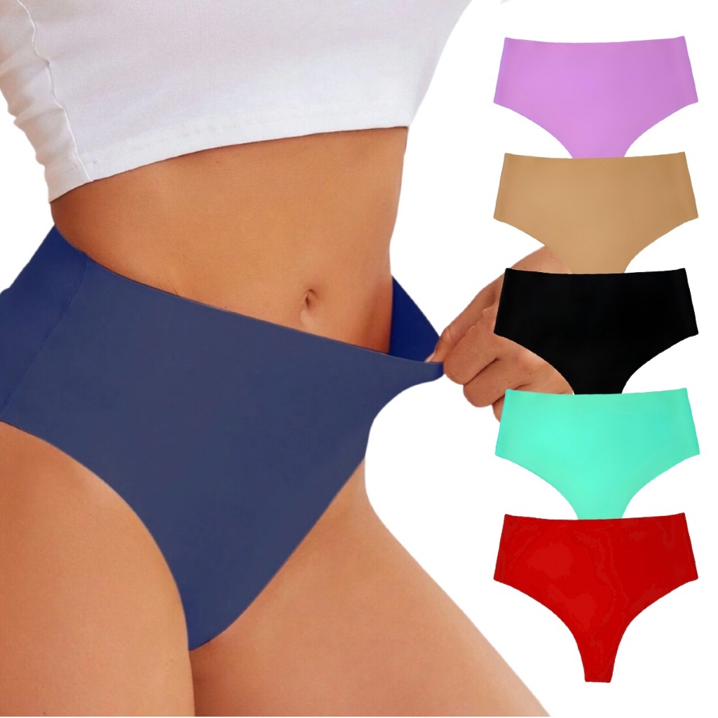 Kit 6 Calcinha Cintura Alta Cós Duplo Fio Dental Lingerie