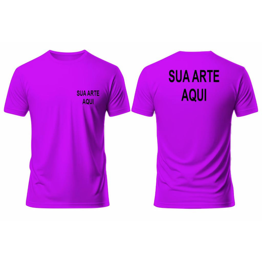 Camiseta Uniforme Masculino e Feminino Roxa Personalizado com sua Logo, Estampa, Logomarca camisa cor Roxo