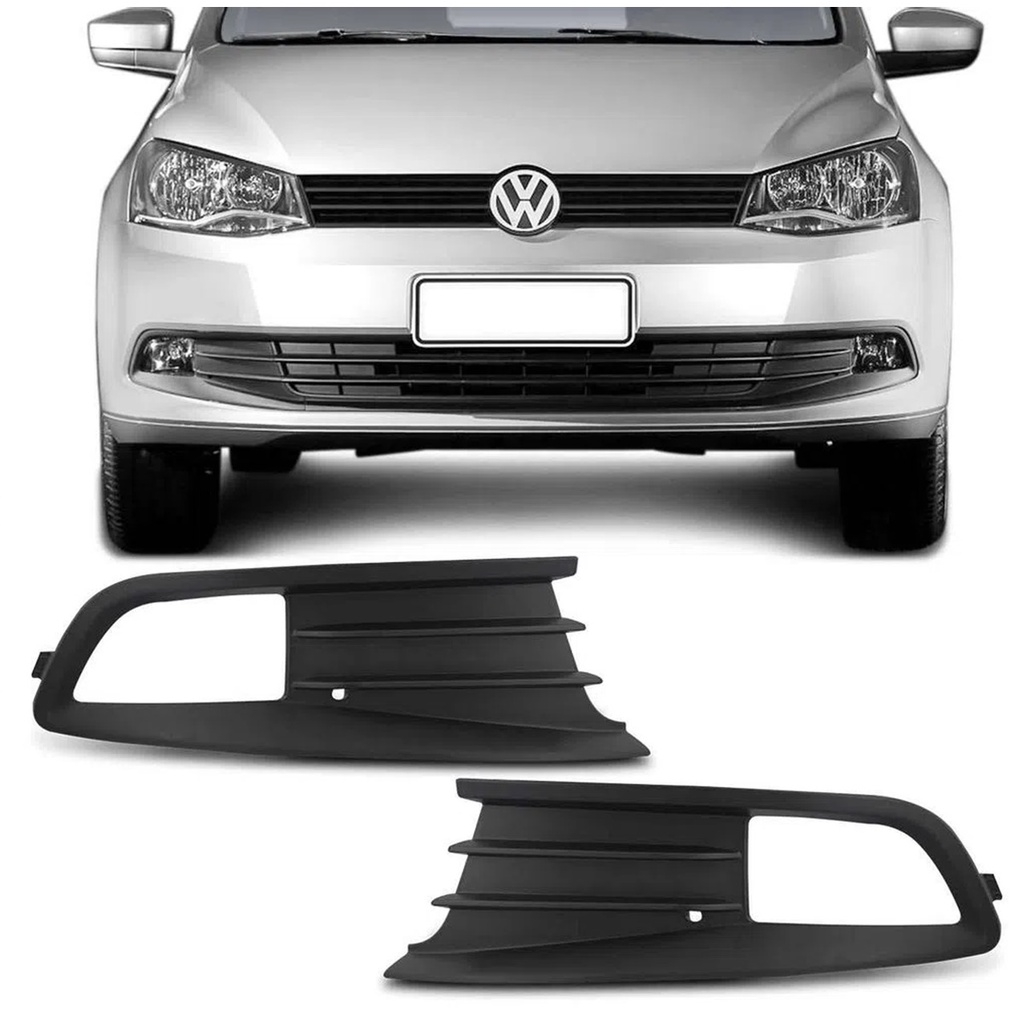Par Grade Moldura Farol Milha Preta Gol Voyage G6 2012 2013 2014 2015 2016