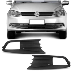 Par Grade Moldura Farol Milha Preta Gol Voyage G6 2012 2013 2014 2015 2016