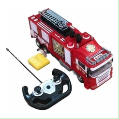 Bombeiro de Brinquedo Lança Agua Caminhao Carrinho com Controle Remoto Acende Giroflex com Som