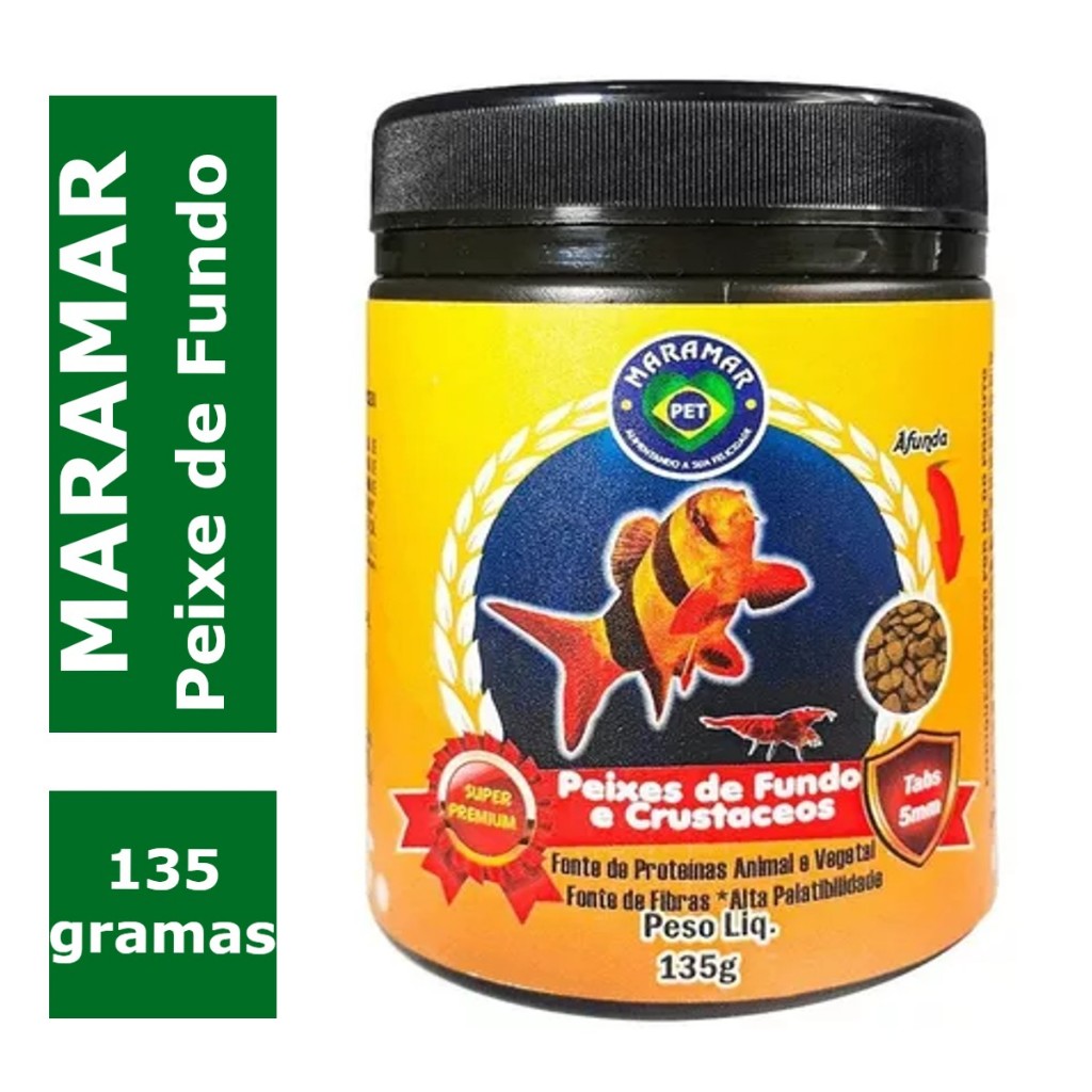 Ração Maramar  Para Peixes De Fundo E Crustáceos 135g em Oferta na Shopee