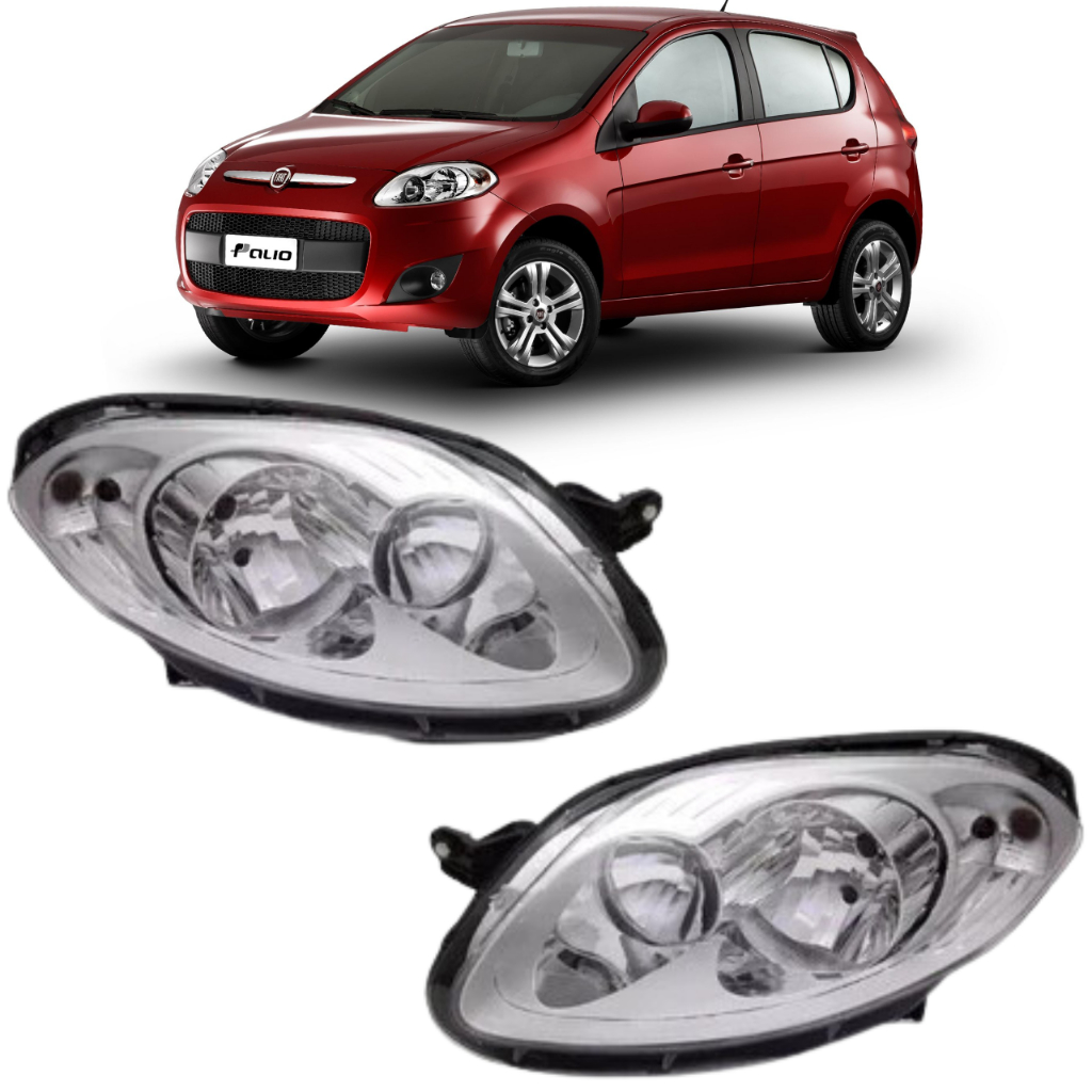 Par Farol Palio G5 2012 2013 2014 2015 Attractive Essence Lente Lisa Acrílico Encaixe Lâmpada H7 H1