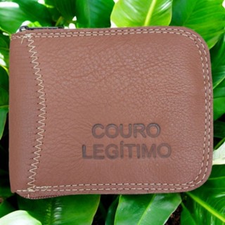 Carteira De ziper de Couro Masculina em Oferta na Shopee