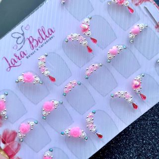 Joias de Unhas Luxo, adesivos de unha, decoração de unha C17 em Oferta na Shopee