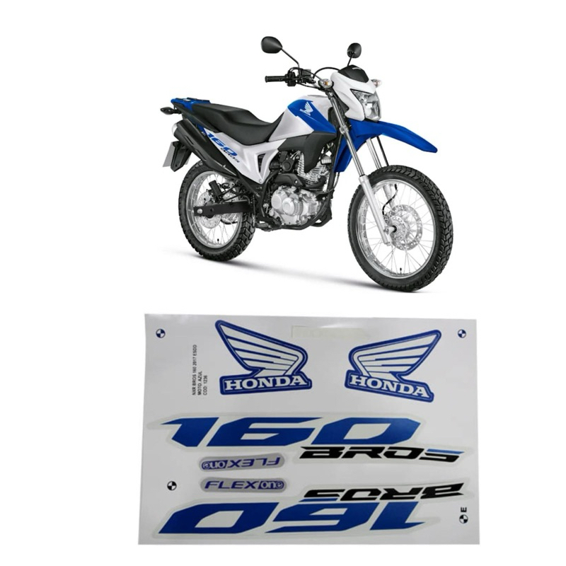 KIT ADESIVO FAIXAS BROS-160 17 ESDD AZUL 1236 JOTAESSE 001139