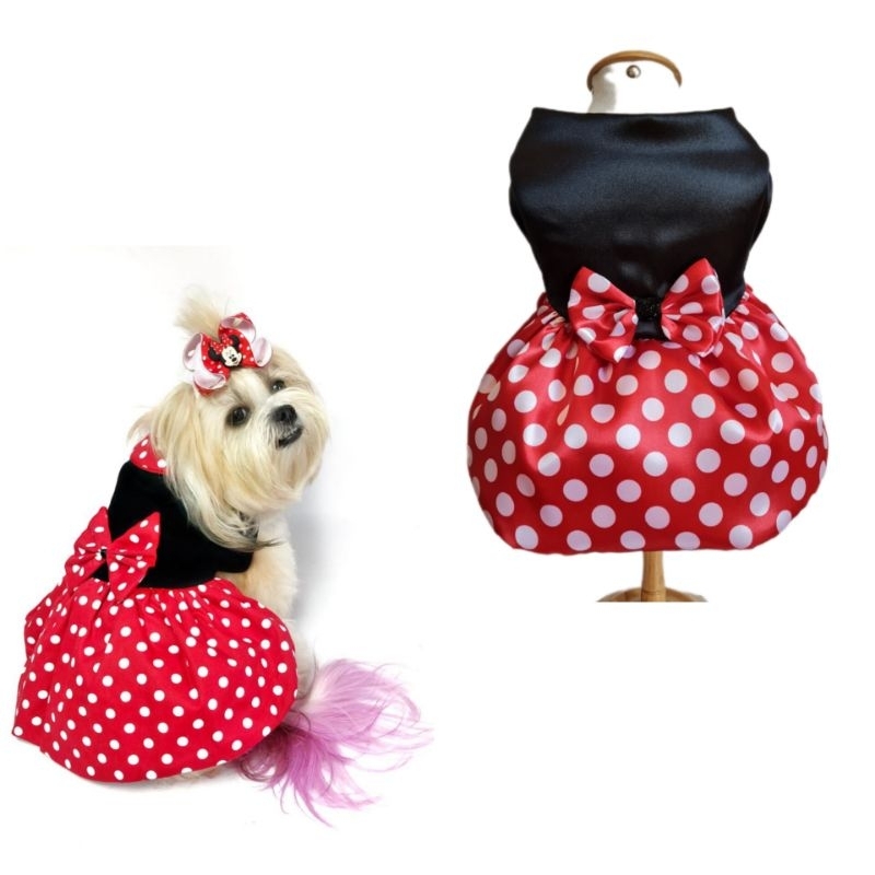 Roupa De Cachorro Vestido Fantasia Para Cães E Gatos Personagem Minnie Halloween Roupa Pet Vestido Pet Cachorro em Oferta na Shopee