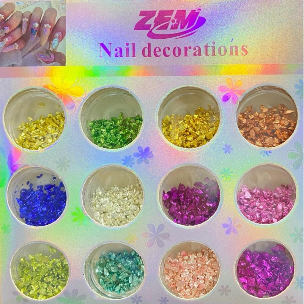 Kit com 12 cores Pedras de Vidro com Bordas Irregulares /artigo de decoração em Oferta na Shopee