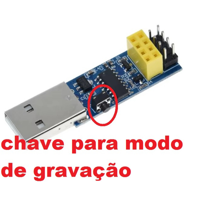 CH340C interface usb com chave seletora para modo gravação compativel com ESP-01  programador esp01