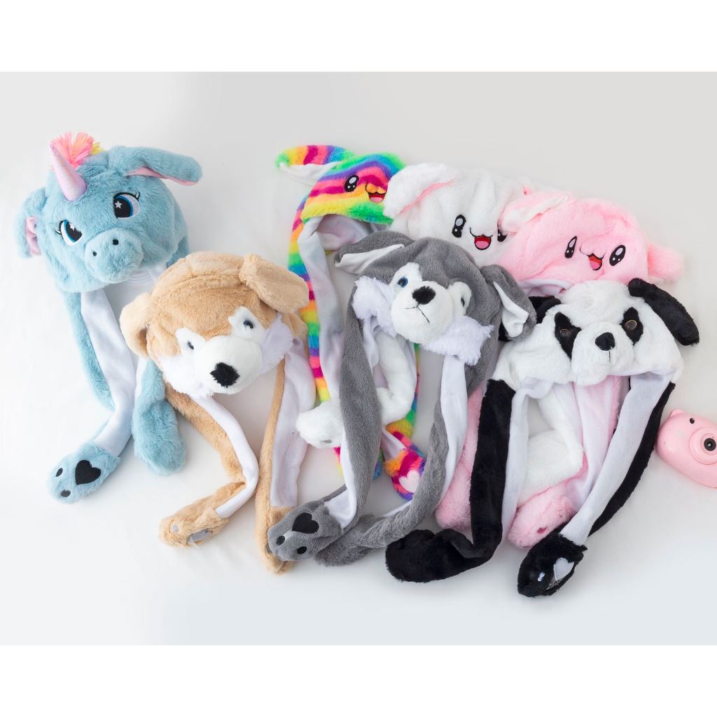 Touca de bichinho Com Claro LED/Orelha/Touca Longa Desenho Que Se Movendo em Oferta na Shopee